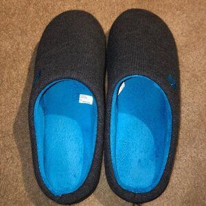 🆕Women Dark Gray-Blue Two-Tone Memory Slipper Closed-Toe Indoor House Shoes